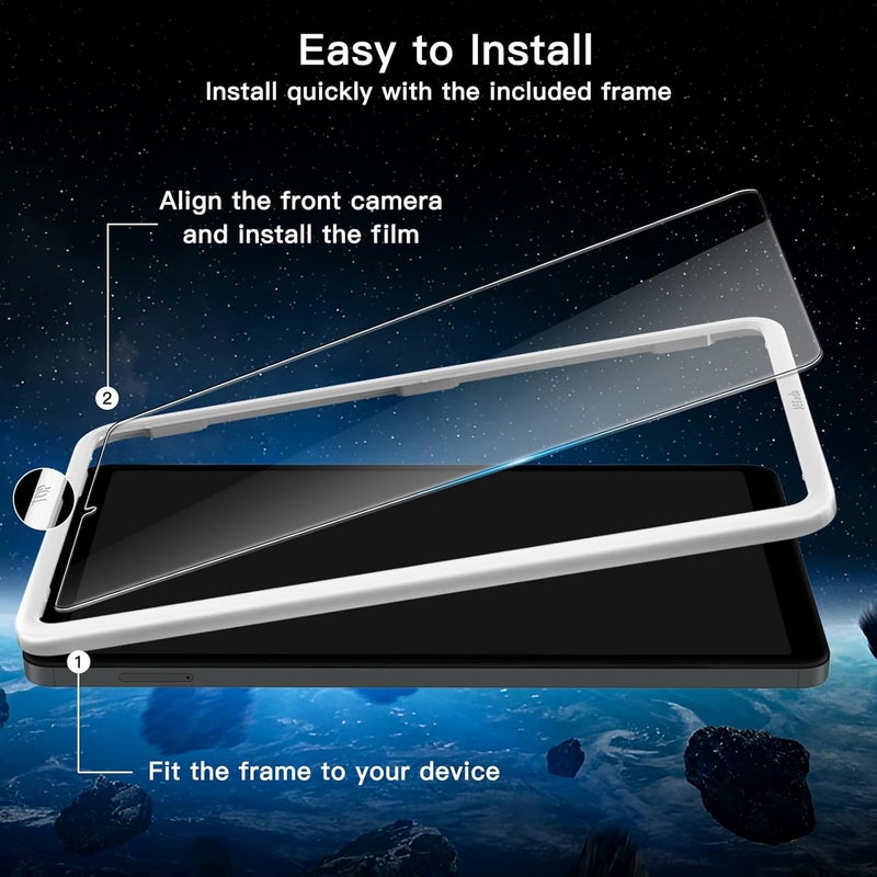 Jetech Screen Protector for Samsung Galaxy Tab A11 / Tab A9 8.7-Inch 2025/2023 with Easy Installation Frame, Tempered Glass Film, HD Clear, 2-Pack - Image 3
